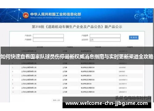 如何快速查看国家队球员伤停最新权威消息指南与实时更新渠道全攻略